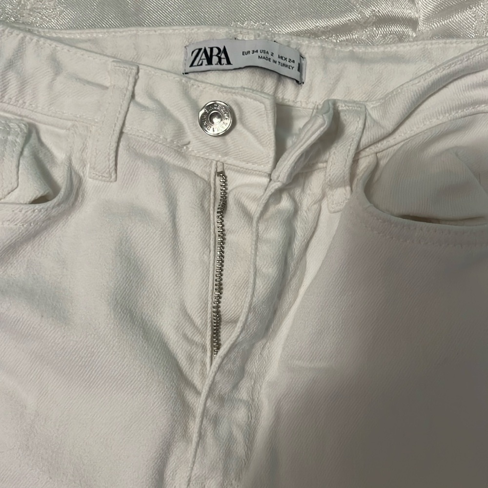 Zara white flare jeans size 2